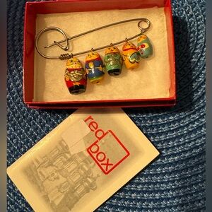 Red box souvenir Matryoshka pin